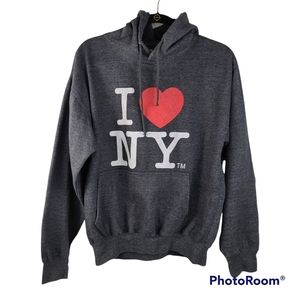 I Love New York Licensed Charcoal Hoodie Sweatshirt Unisex Medium PRICE FIRM
